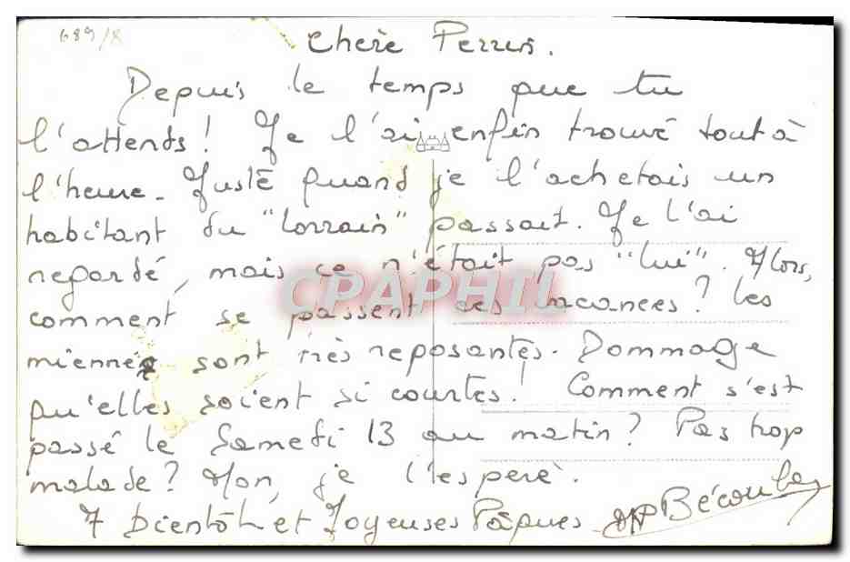 CPA Bateau Escorteur Rapide Le Lorrain — Verso
