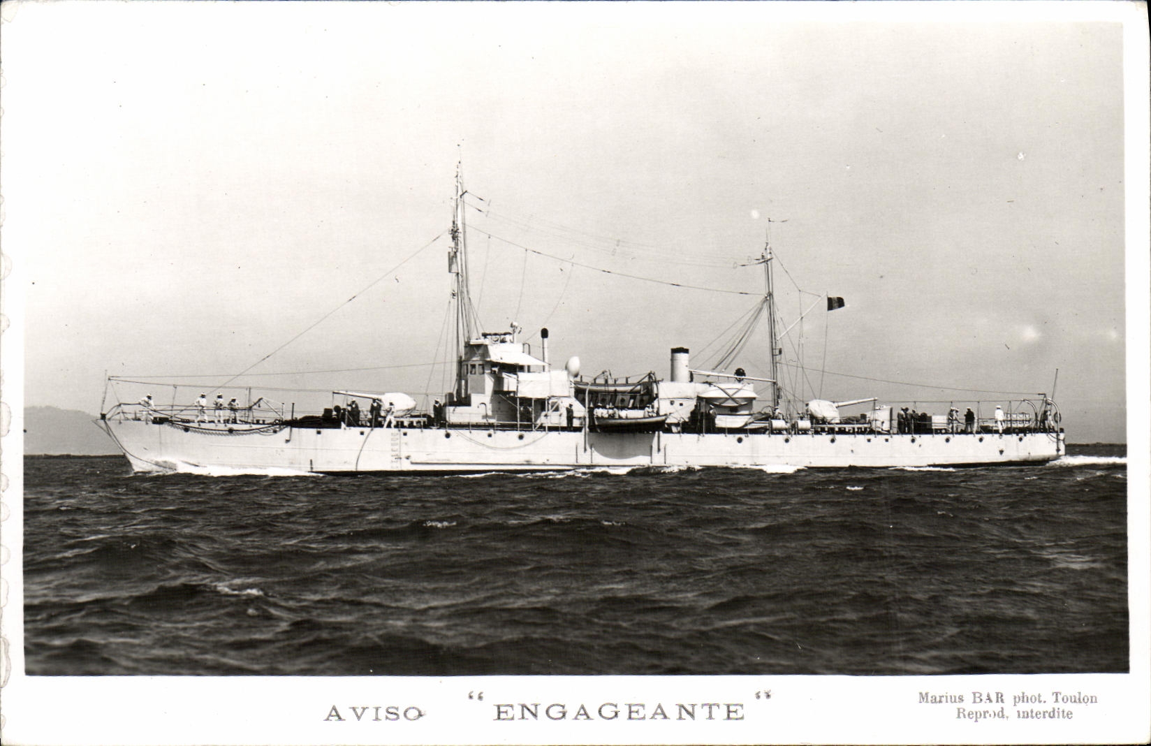 CPA Bateau Aviso Engageante