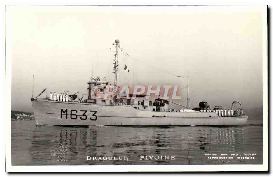 CPA Bateau Aviso Dragueur Pivoine