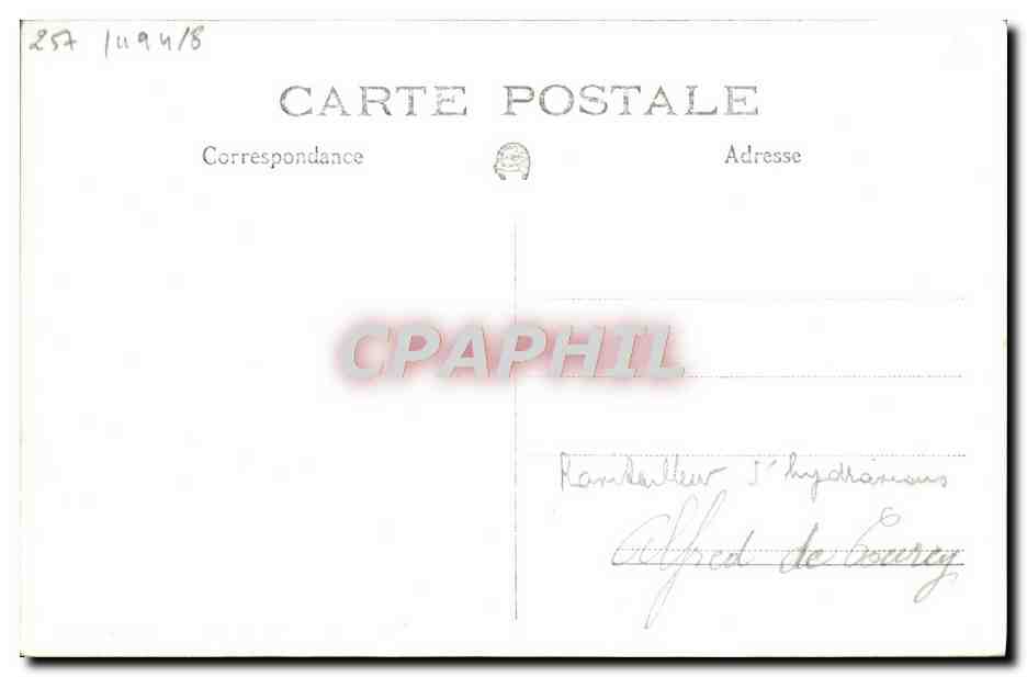CPA Bateau Ravitailleur d'hydravions Alfred de Courcy — Verso