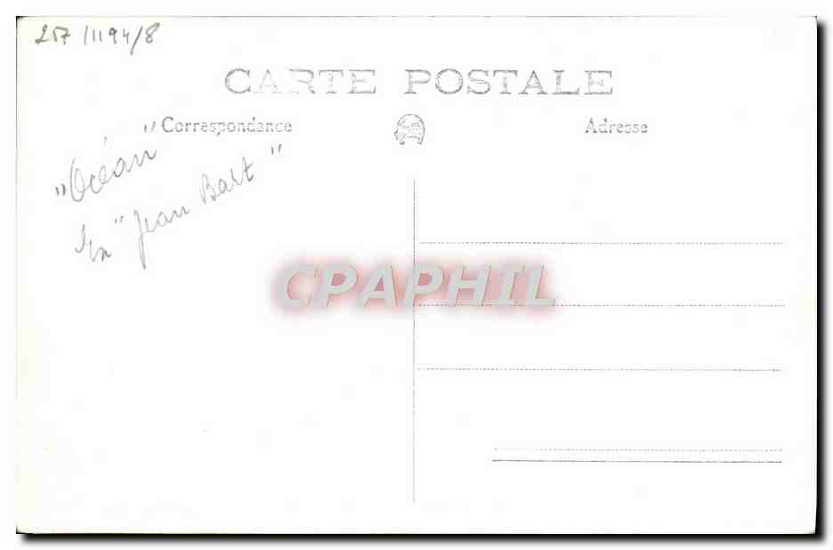 CPA Bateau Cuirasse Jean Bart — Verso