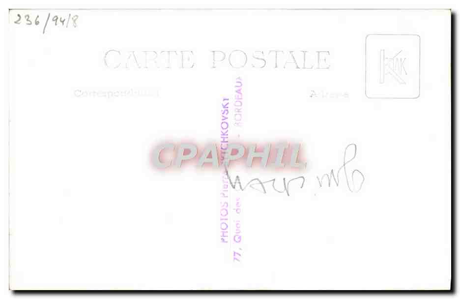 CARTE PHOTO Bateau Guirren — Verso