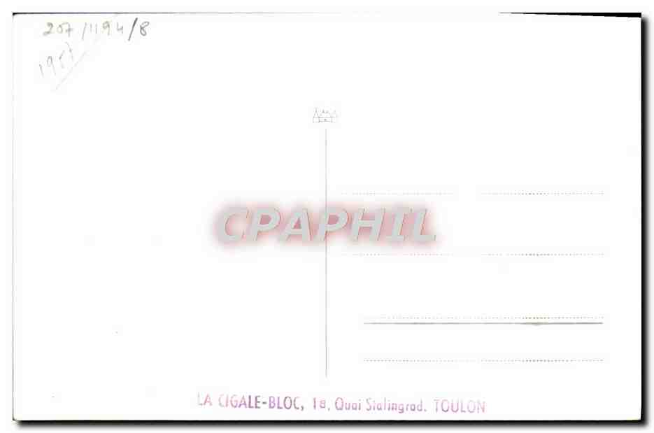 CPA Bateau Escorteur Carabinier — Verso