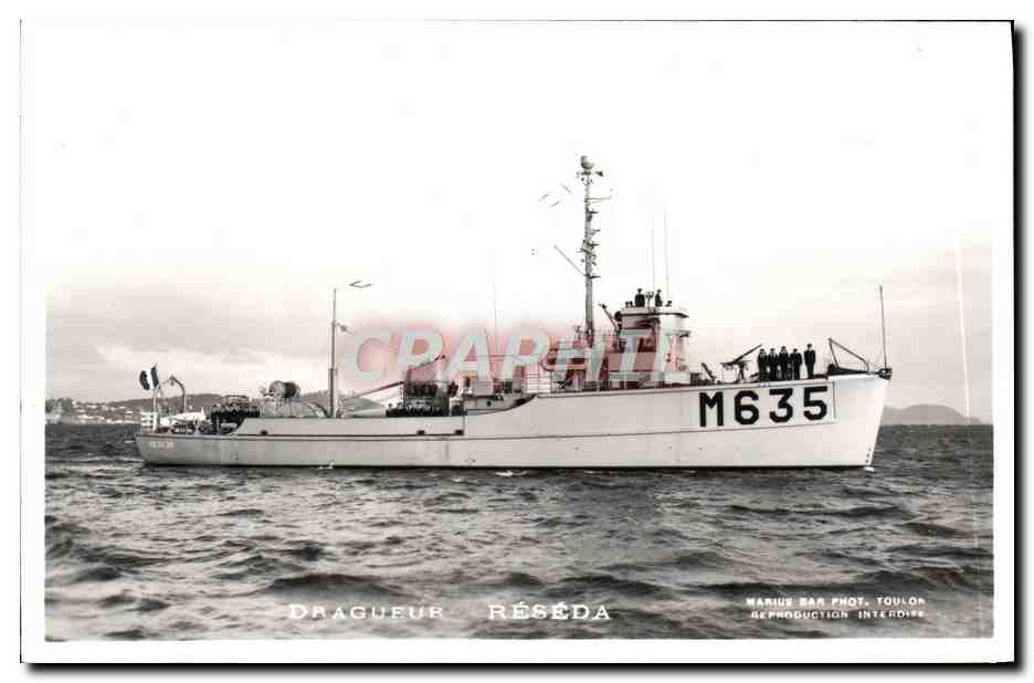 CPA Bateau Dragueur Reseda