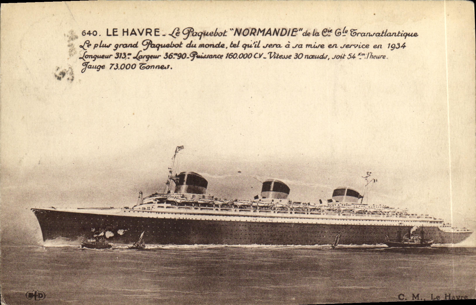 CPA Bateau Le Havre Le Grand Paquebot Normandie 