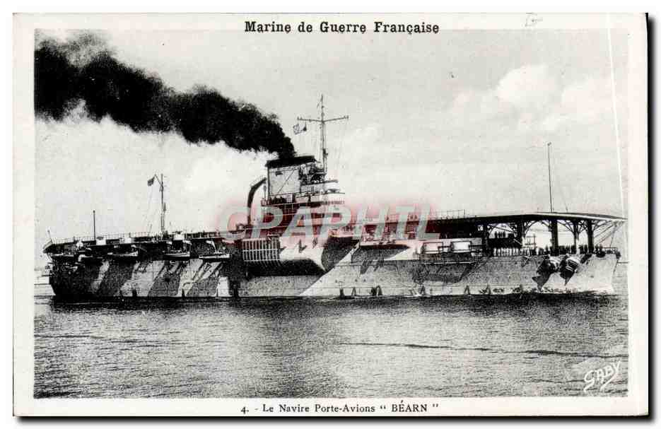 CPA Bateau Paquebot Le Navire Porte Avions Bearn