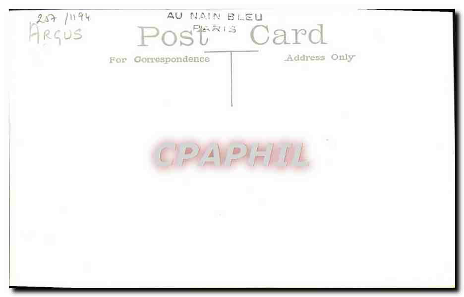 CPA Bateau Argus Porte avions — Verso