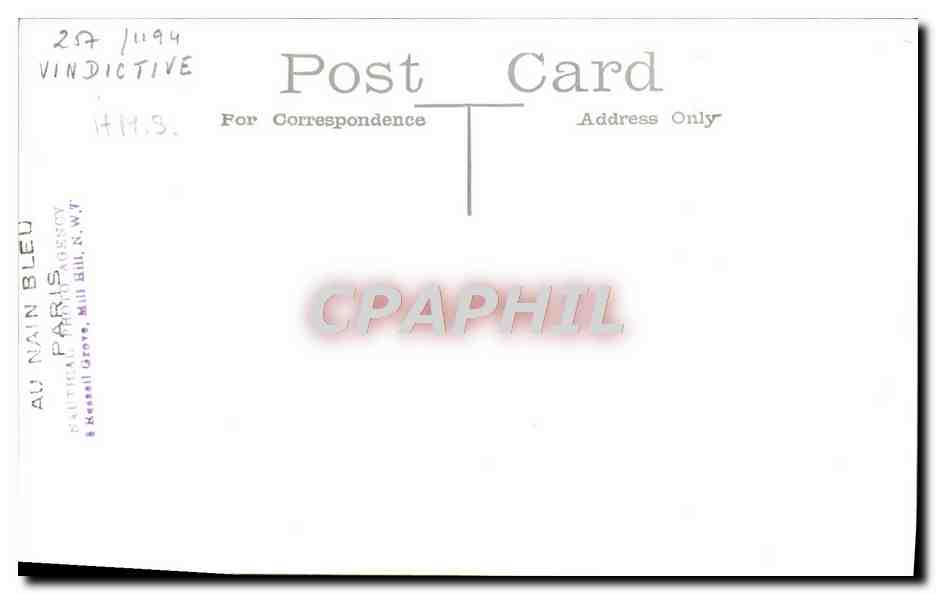 CPA Bateau HMS Vindictive — Verso