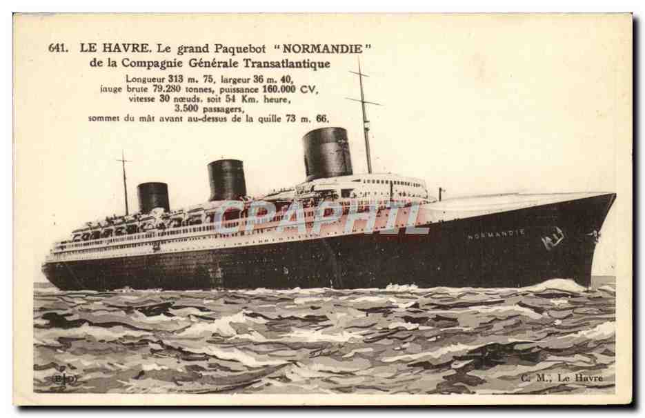 Le Havre — Le grand paquebot "Normandie" — C.M., Le Havre