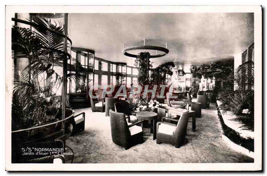 Jardin d'hiver 1ère Classe — S/S 'NORMANDIE' — CPAPHIL