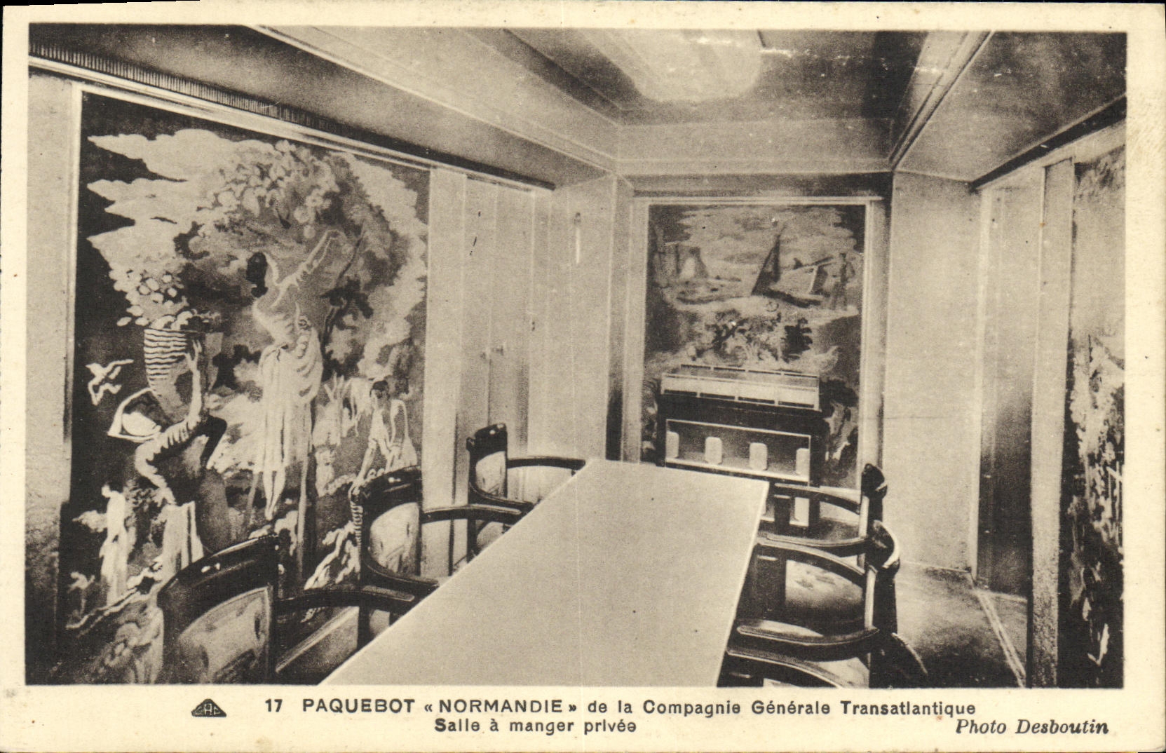 Paquebot « Normandie » — Salle à manger privée — Photo Desboutilin