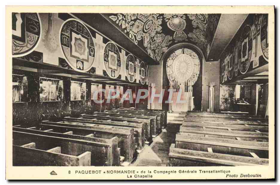Chapelle du paquebot « Normandie » — Compagnie Générale Transatlantique — Photo Desboutilin