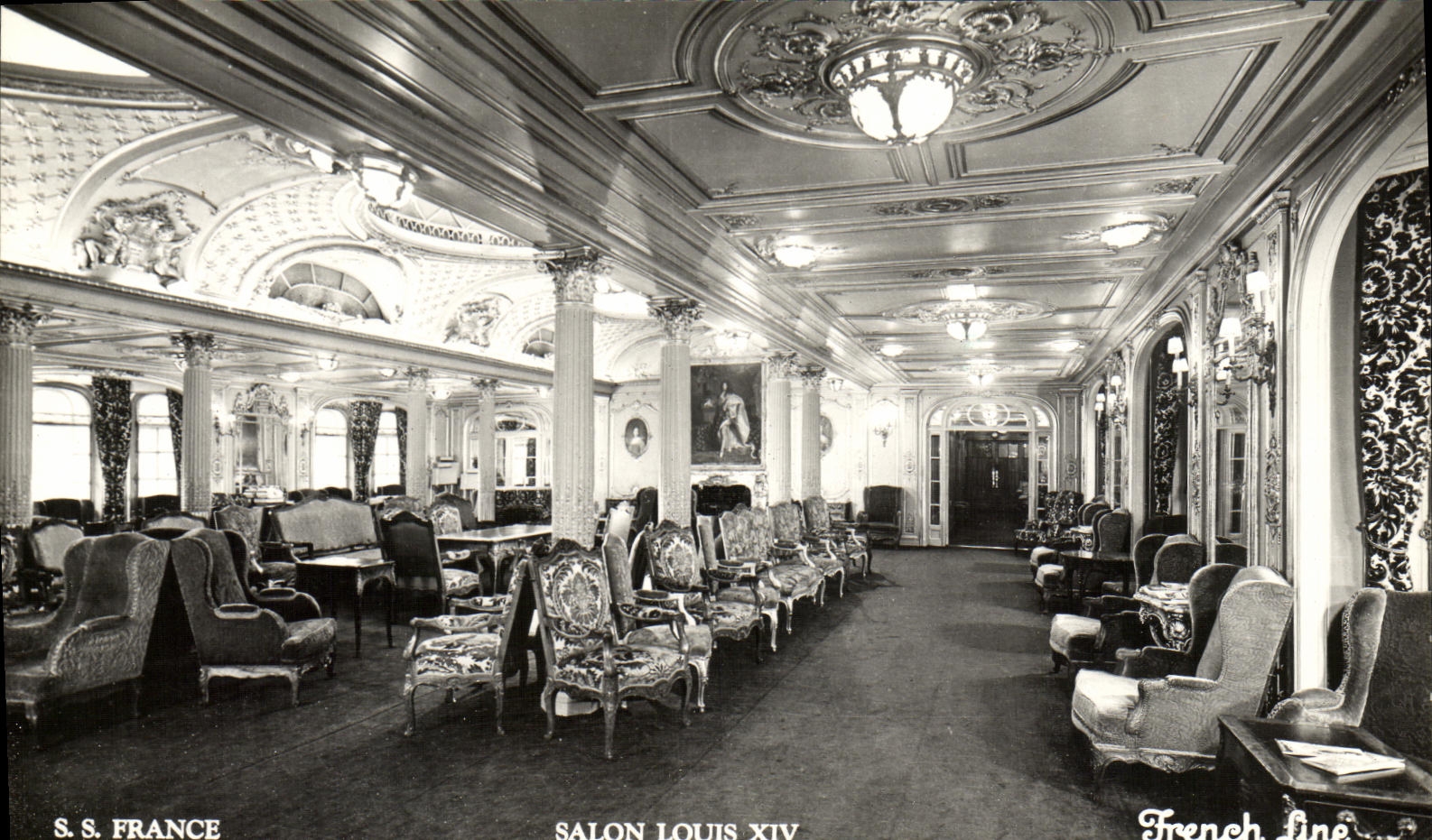 S.S. FRANCE — SALON LOUIS XIV — French Line