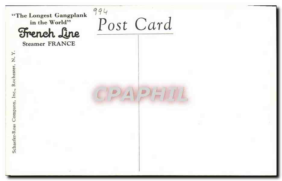 S.S. FRANCE — SALON LOUIS XIV — French Line — Reverso