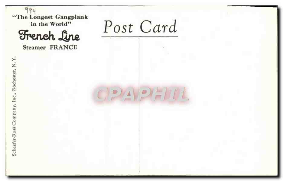 CPA Bateau SS France French Line The Grand Foyer First Class — Verso