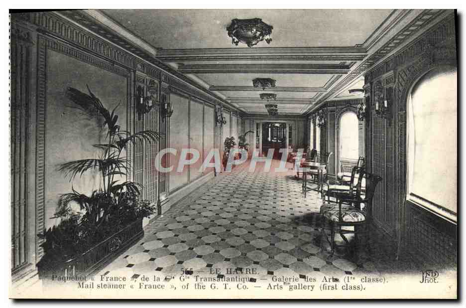 Galerie des Arts — 1ère classe — Paquebot « France » de la G.T. Co. — Le Havre