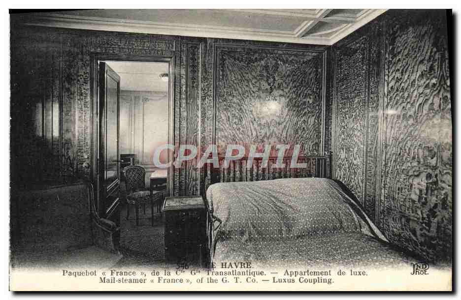 Appartement de luxe — Paquebot « France », de la C° G° Transatlantique — N° 556 — JND Phot.
