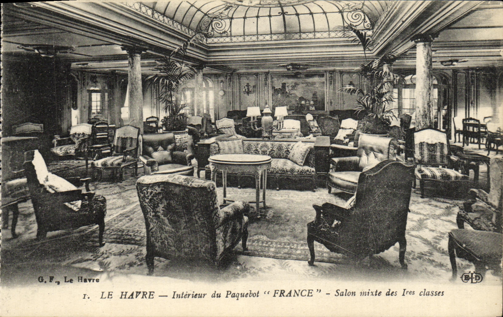 Le Havre — Intérieur du Paquebot "FRANCE" — Salon mixte des 1res classes