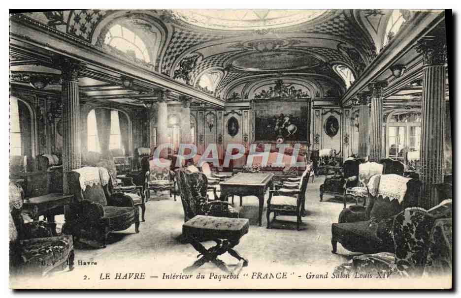 Le Havre — Intérieur du paquebot "France" — Grand Salon Louis XIV