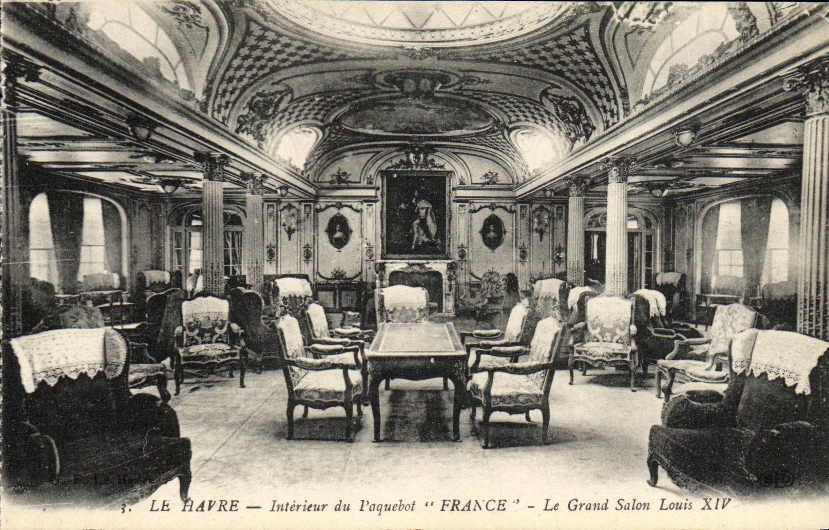 Le Havre — Intérieur du paquebot "France" — Le Grand Salon Louis XIV