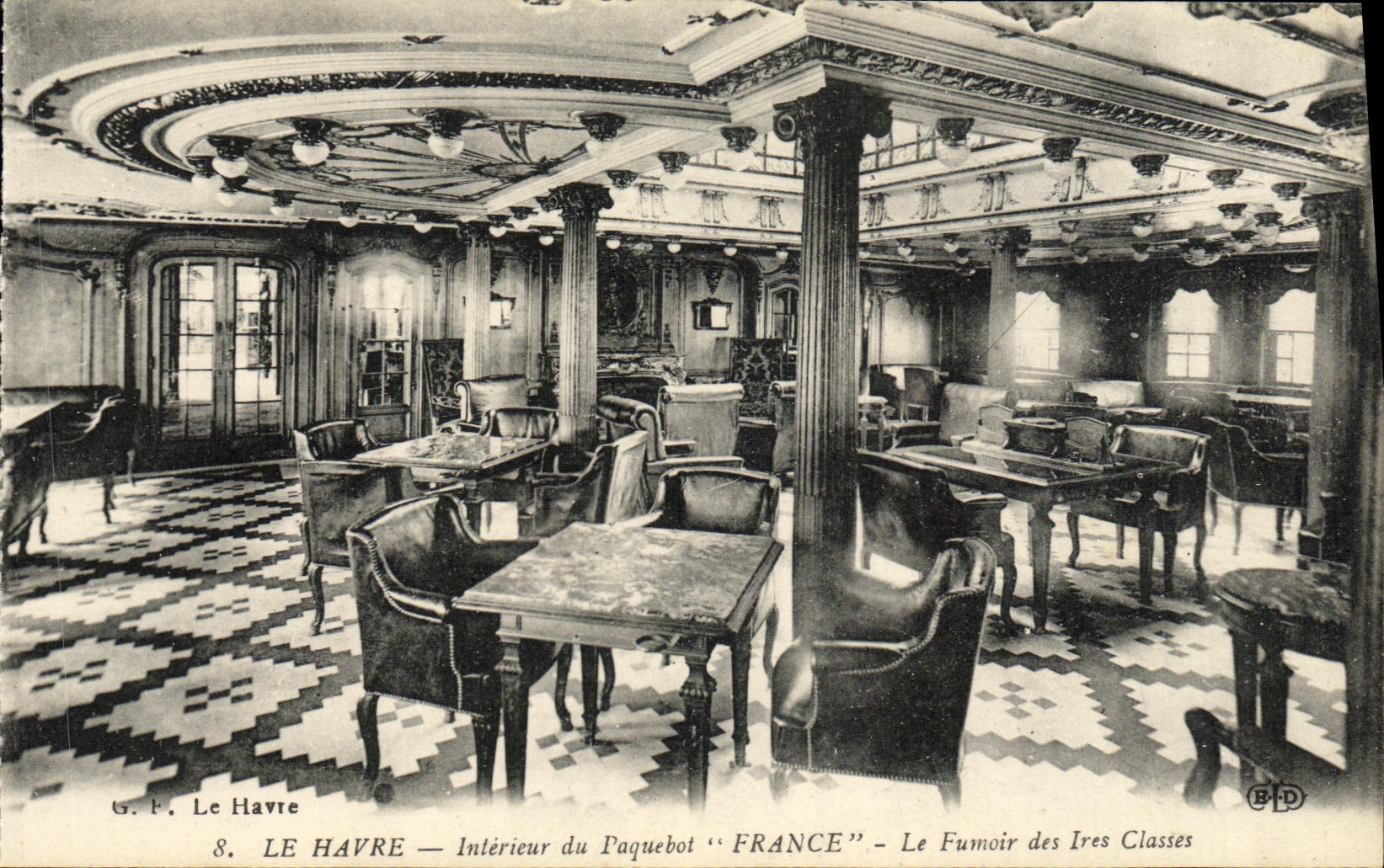 Le Havre — Intérieur du Paquebot "FRANCE" — Le Fumoir des Ires Classes — G. P. Le Havre