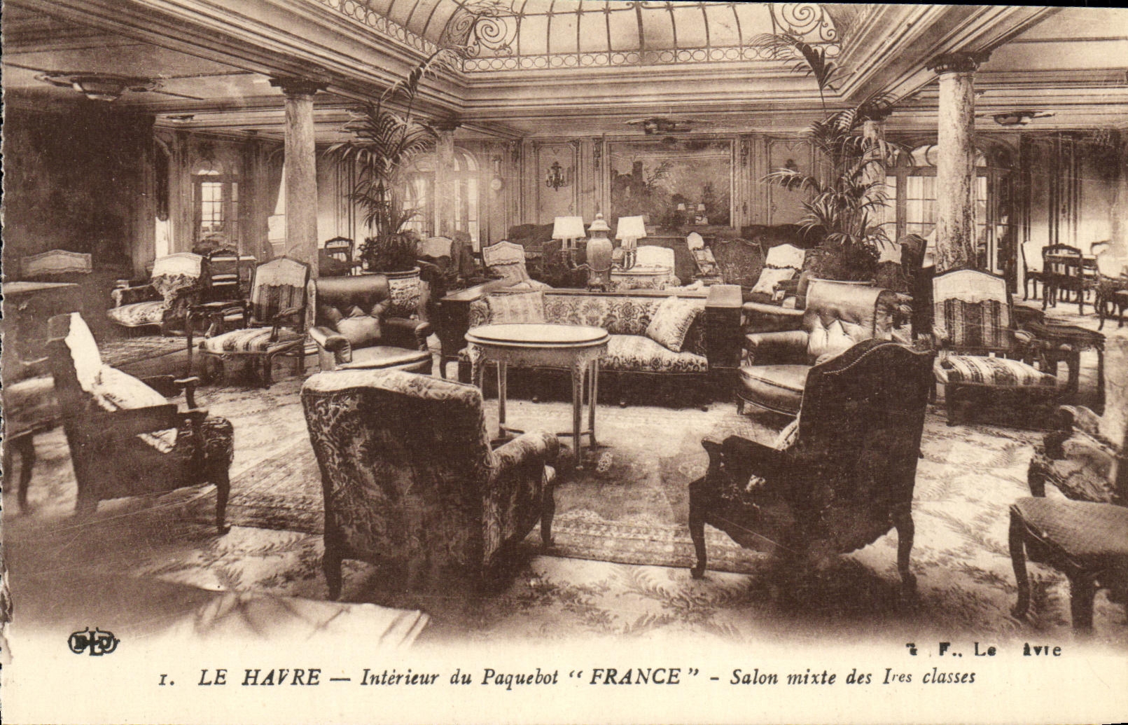 Le Havre — Intérieur du Paquebot "FRANCE" — Salon mixte des 1res classes