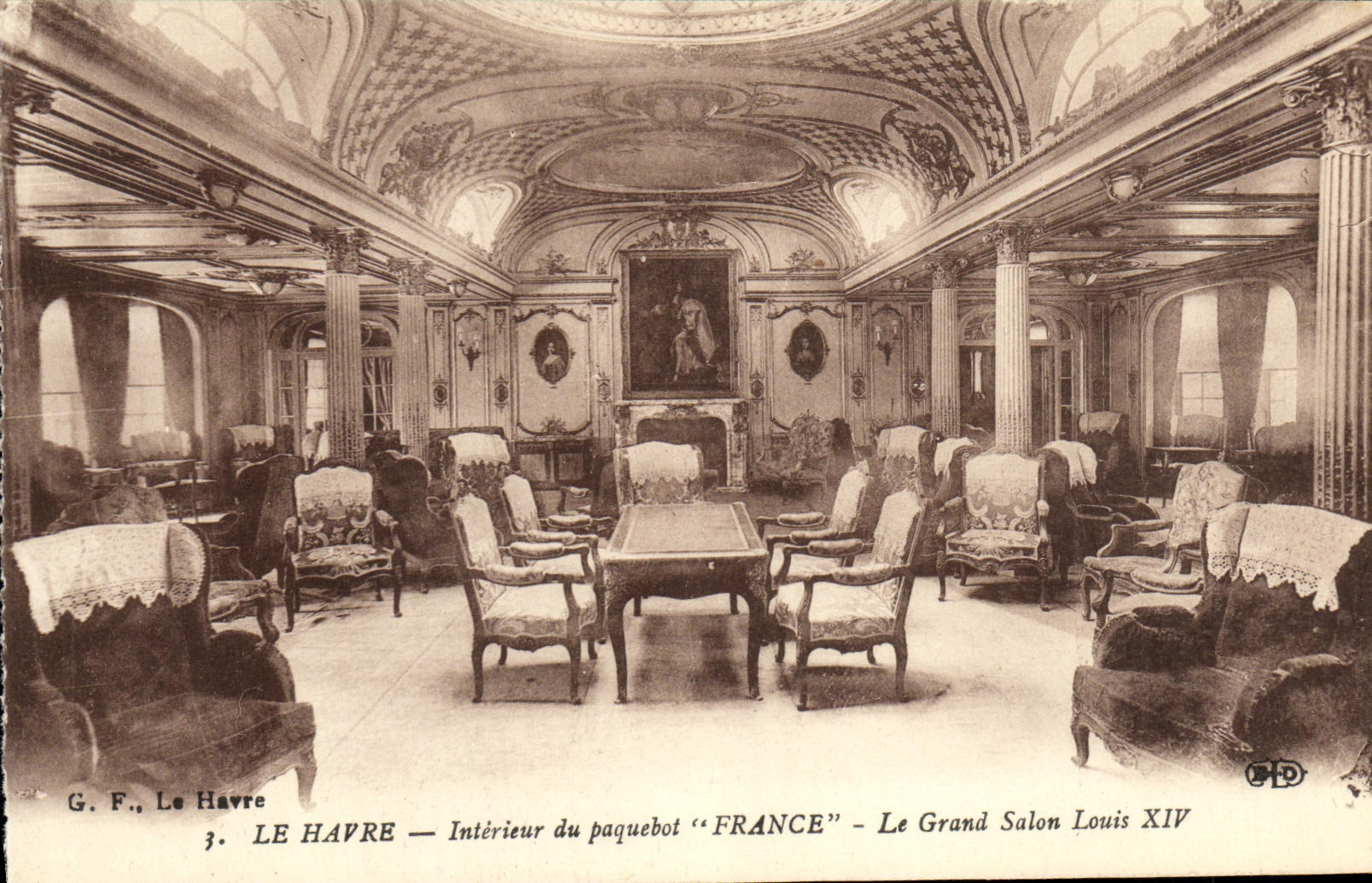 Le Havre — Intérieur du paquebot "FRANCE" — Le Grand Salon Louis XIV