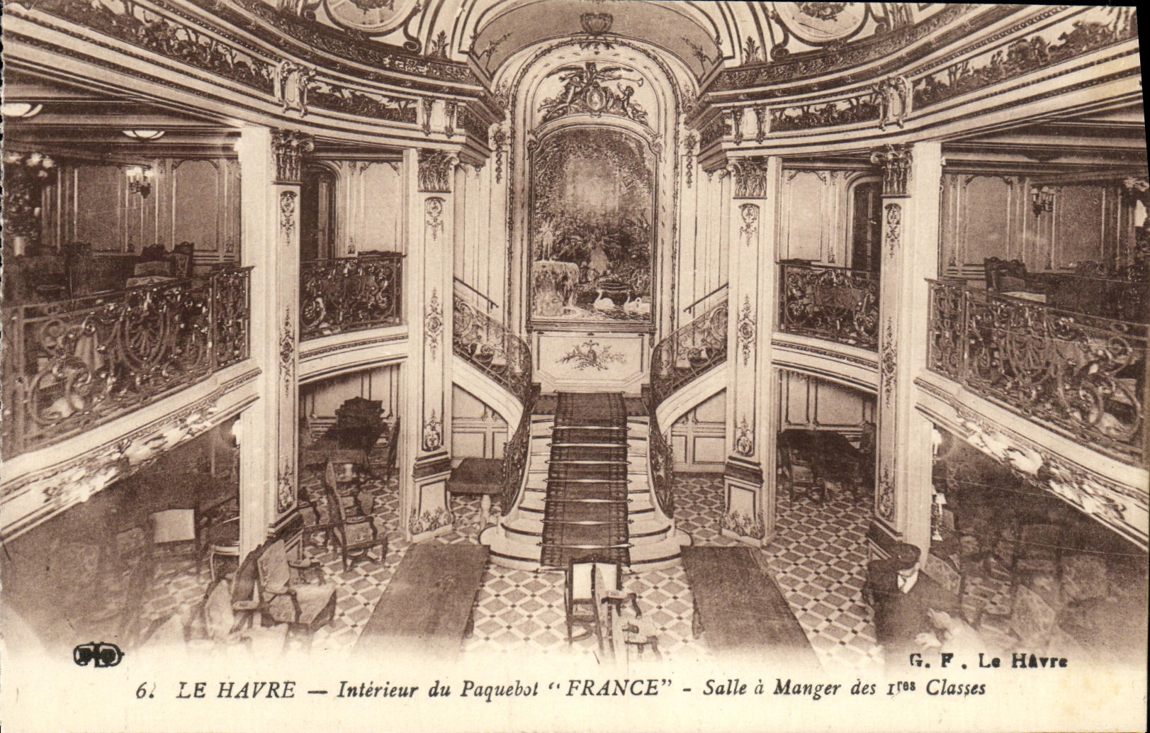 Le Havre — Intérieur du Paquebot "France" — Salle à Manger des 1ères Classes — G. F. Le Havre