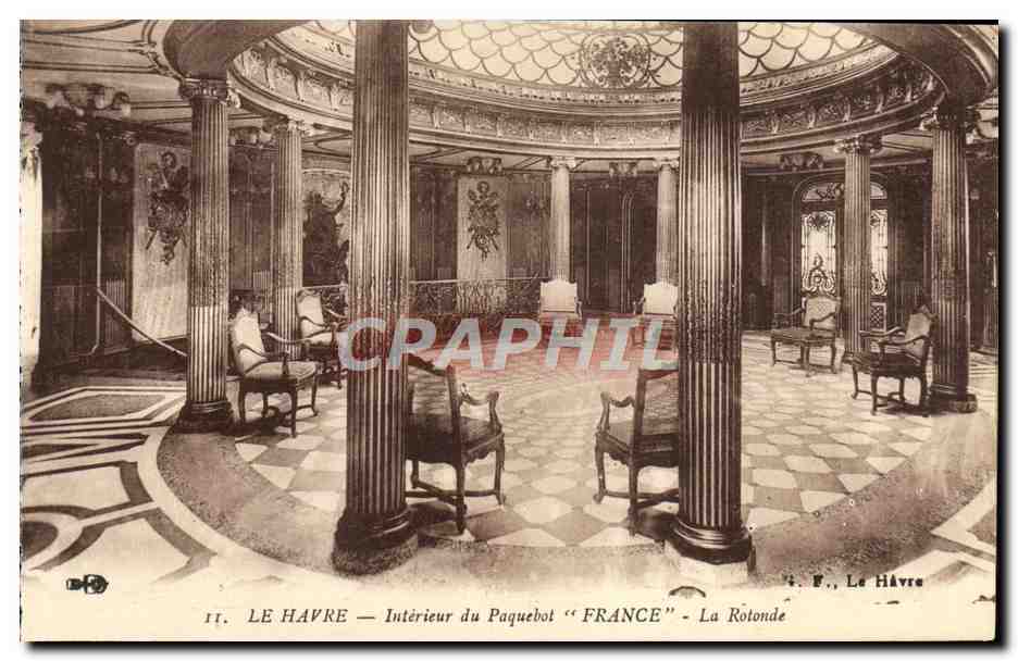 Le Havre — Intérieur du Paquebot "France" - La Rotonde