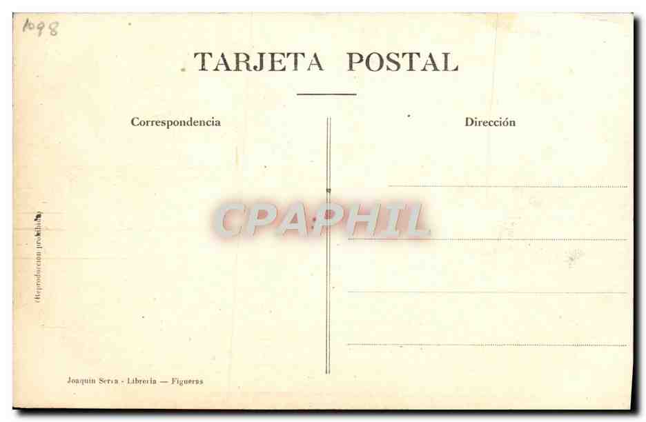 CPA Bateau Figueras Monumento a Monturiol Inventor del primer submarino Sous marin  — Verso