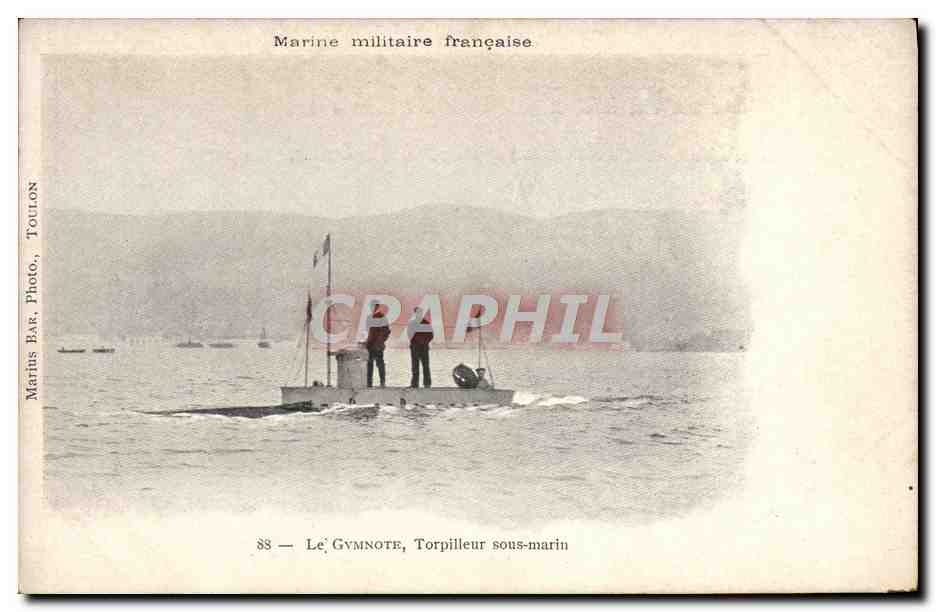 CPA Bateau Marine Militaire Francaise La Gymnote Torpilleur sous marin 