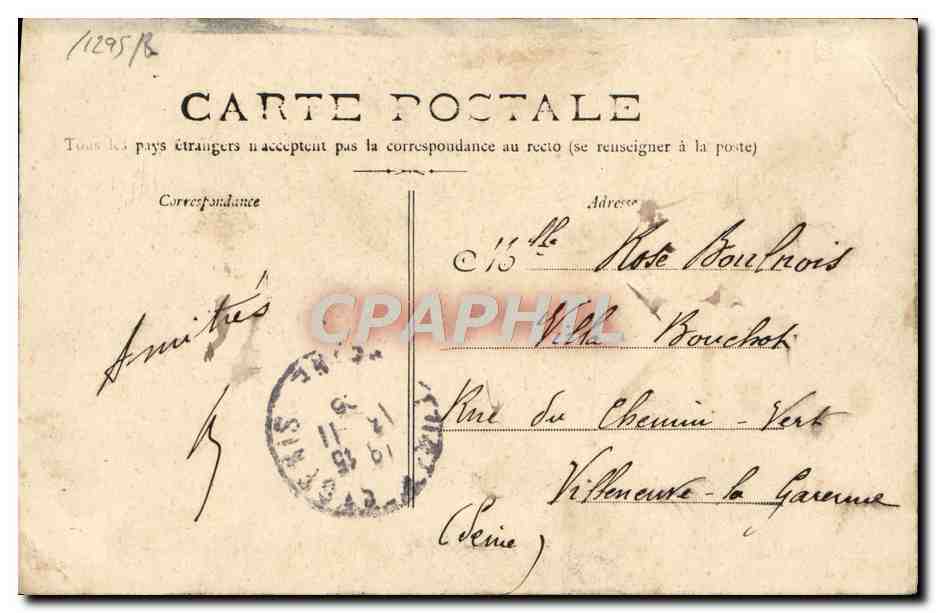 CPA Bateau Gymnote Sous Marin — Verso