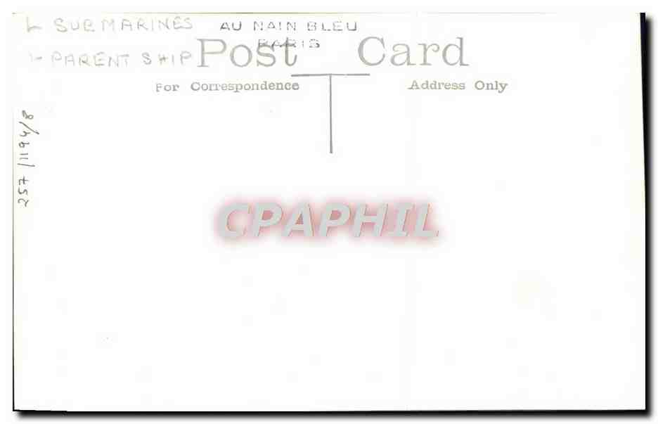 CPA Bateau HMS 6 19 6 56 6 71 Sous marin  — Verso