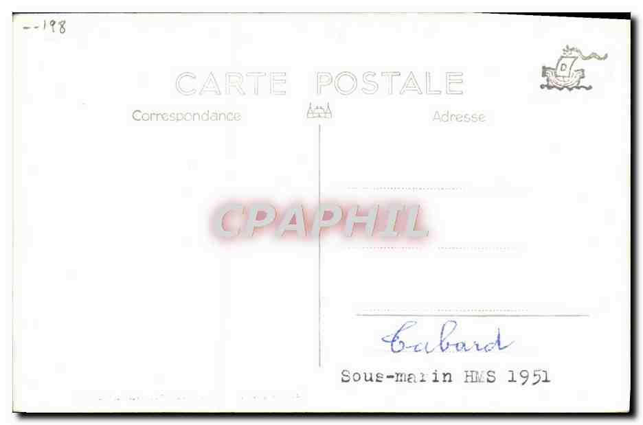 CPA Bateau Sous Marin  — Verso