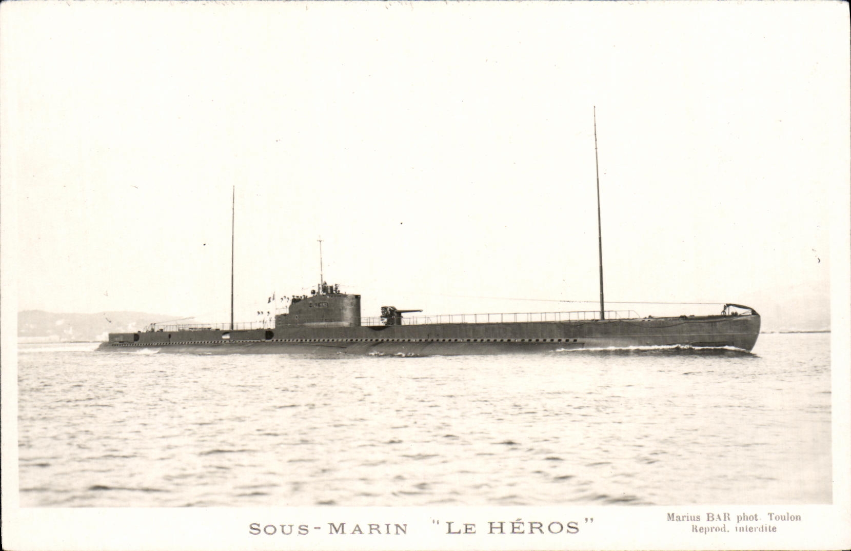 CPA Bateau Sous Marin Le Heros