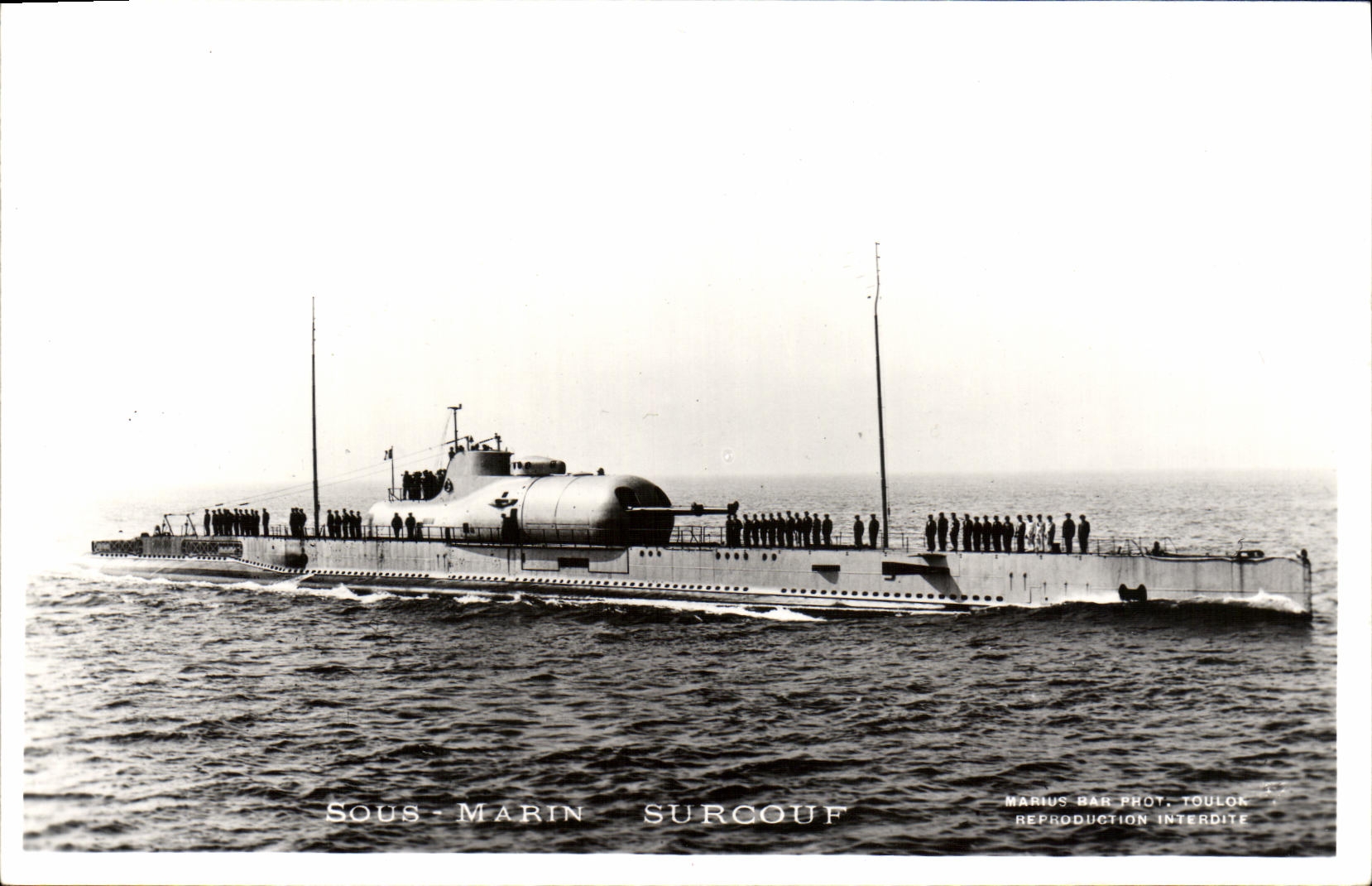 CPA Bateau Sous Marin Surcouf