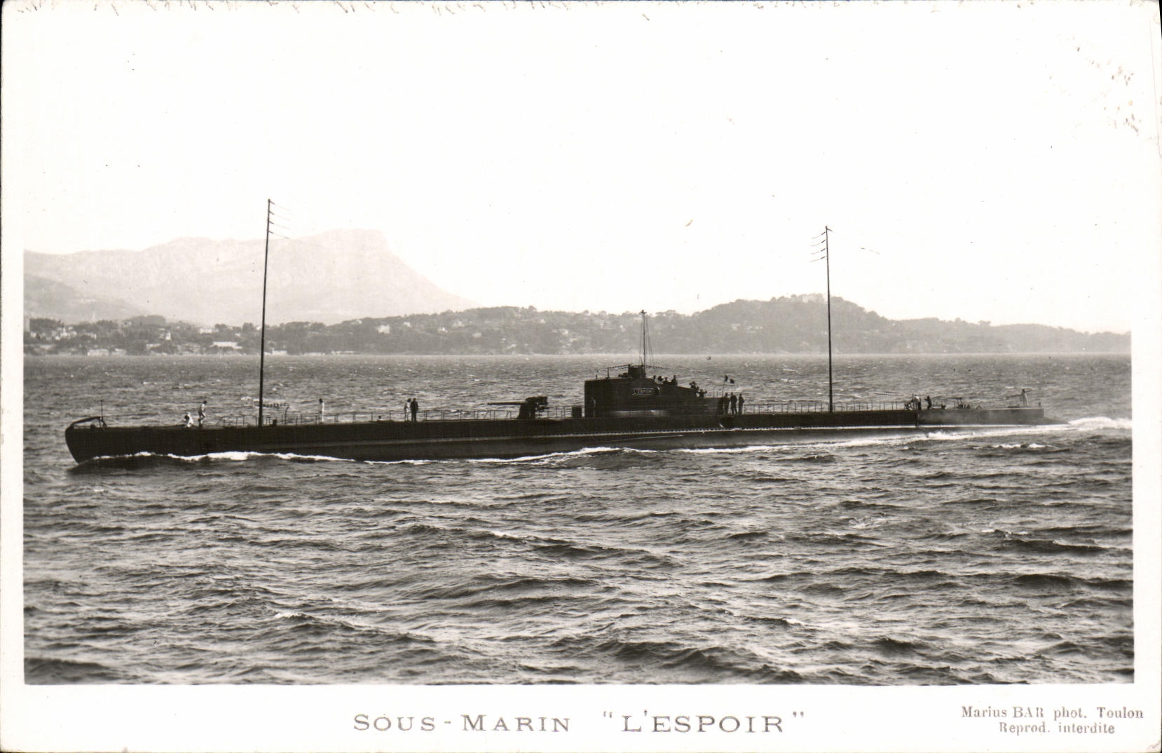 CPA Bateau Sous Marin L'espoir