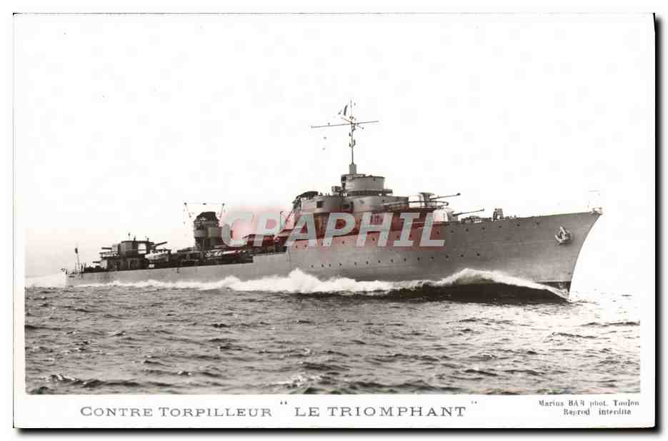 CPA Bateau Contre Torpilleur Le Triomphant