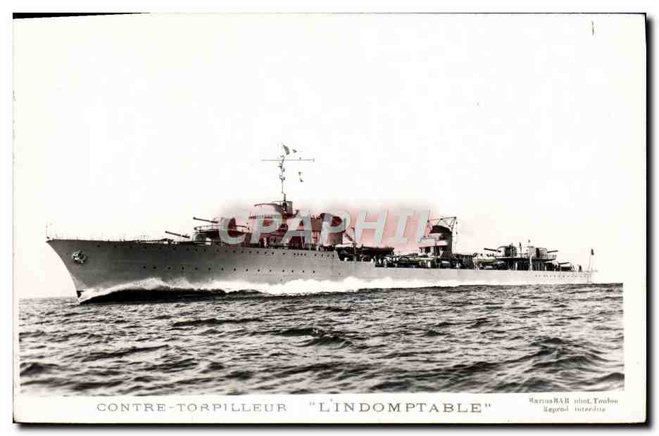 CPA Bateau Contre Torpilleur L'indomptable
