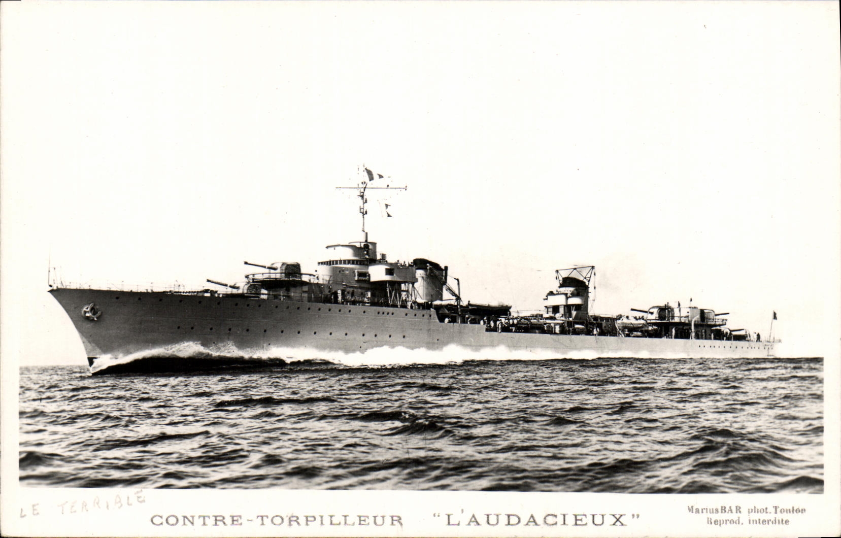 CPA Bateau Contre Torpilleur L'Audacieux