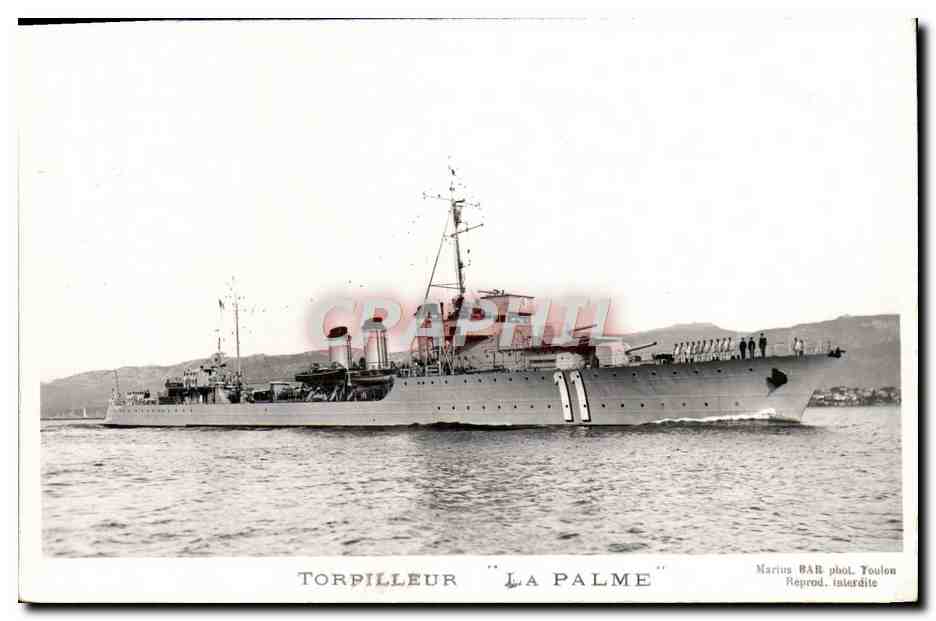 CPA Torpilleur La Palme Bateau