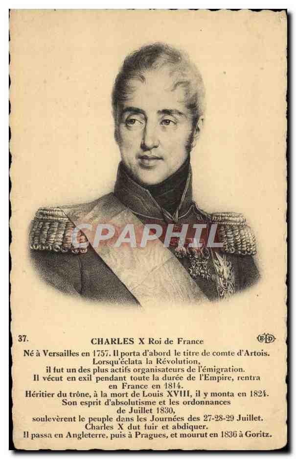 CPA Charles X Roi de France