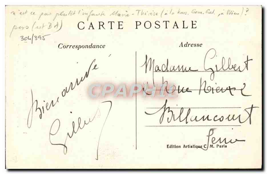 Porträt der Königin Marie-Anne — spanische Schule — Musée du Louvre — C. M. n°132 — Rückseite