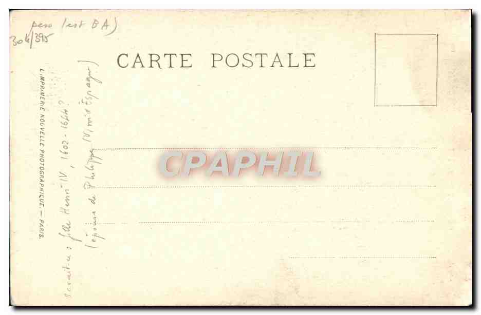 Mme Elisabeth de France — Infante — Musée de Versailles — Nattier — LL. — n° 107 — Verso