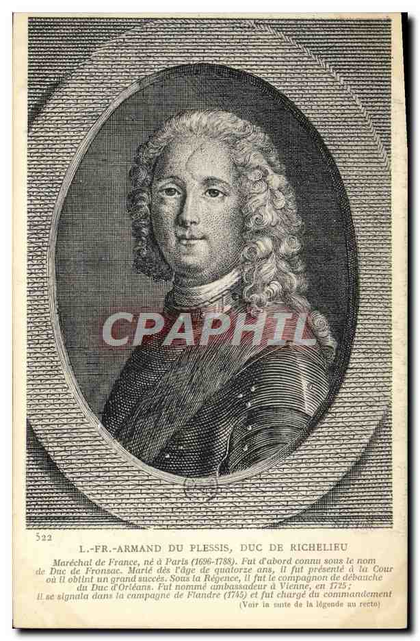 CPA Armand Du Plessis Duc De Richelieu Marechal de France