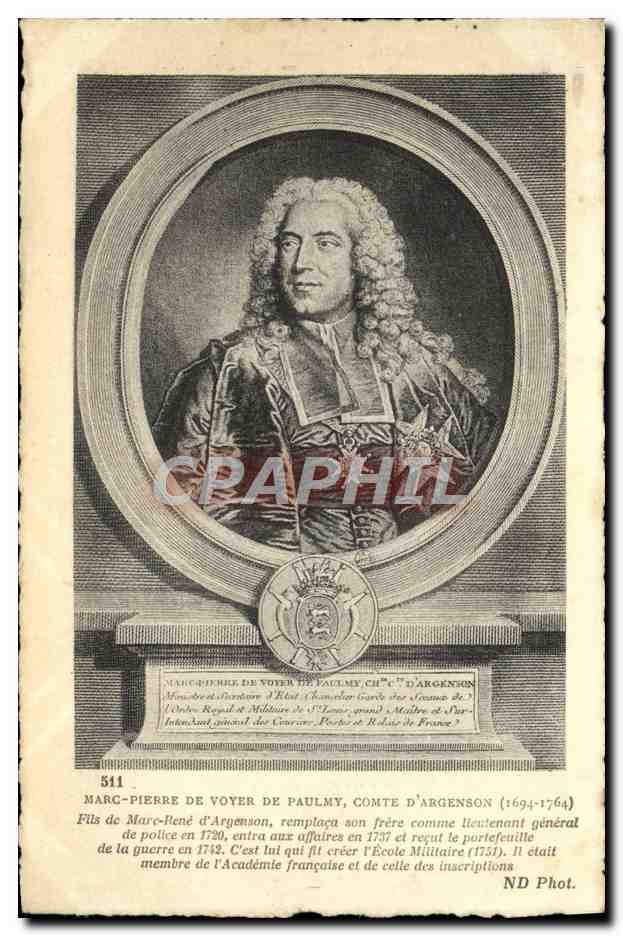 CPA Marc Pierre de Voyer de Paulmy Comte d'Argensson