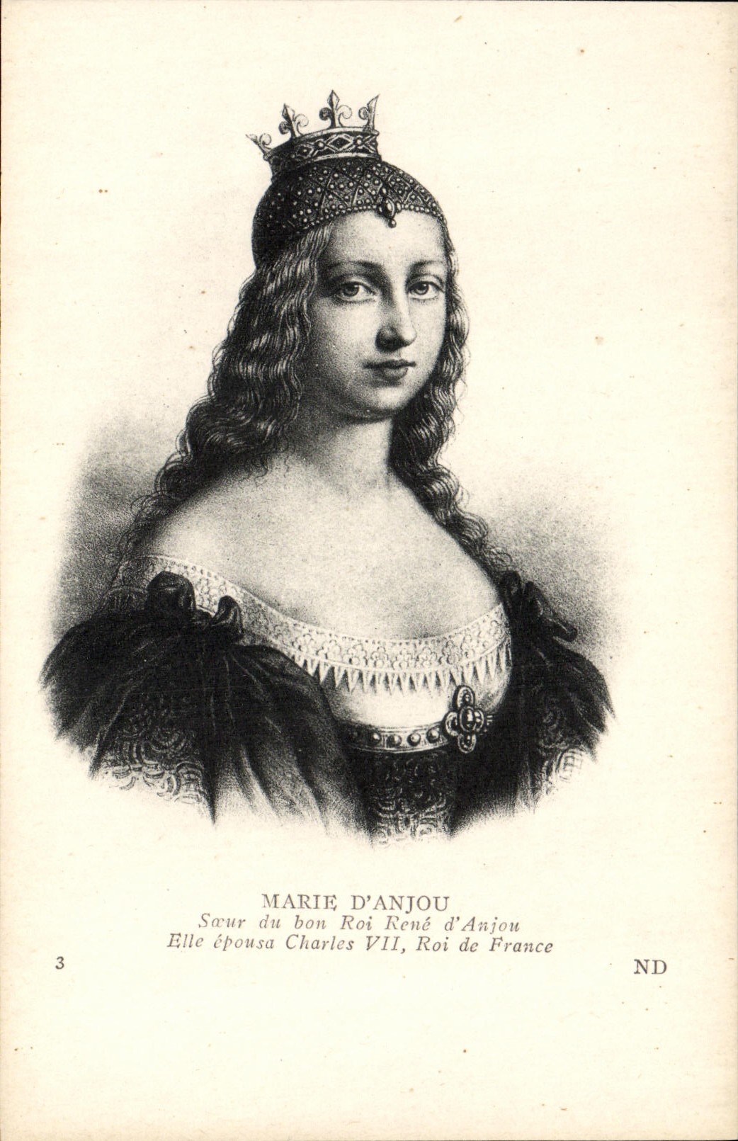 CPA Marie D'Anjou Soeur du bon roi Rene d'Anjou 