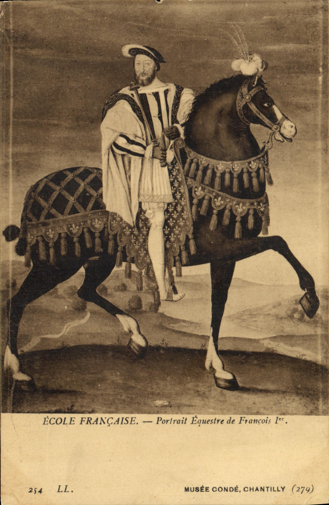 CPA Ecole Francaise Portrait Equestre De Francois 1er Musee Conde Chantilly