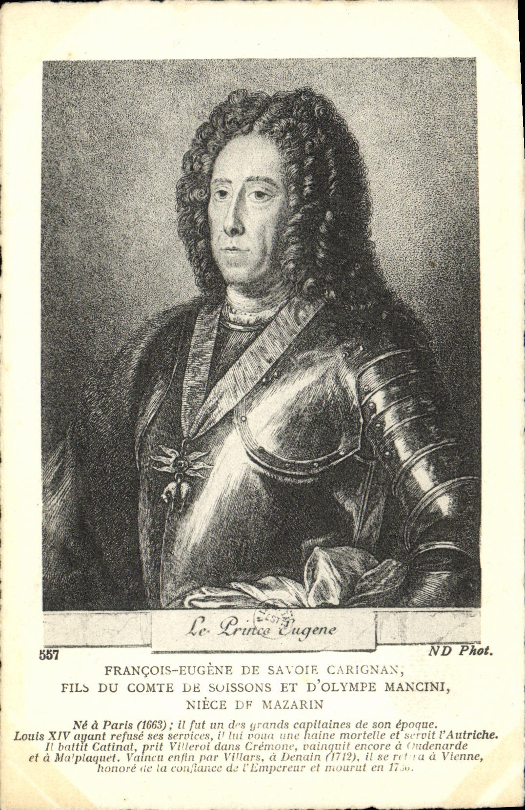 CPA Francois Eugene De Savoie Carignan Fils du Comte de Soissons et d'Olympe Mancini Niece de Mazarin