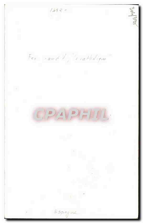 CPA FErdinand V le catholique Espagne  — Rückseite